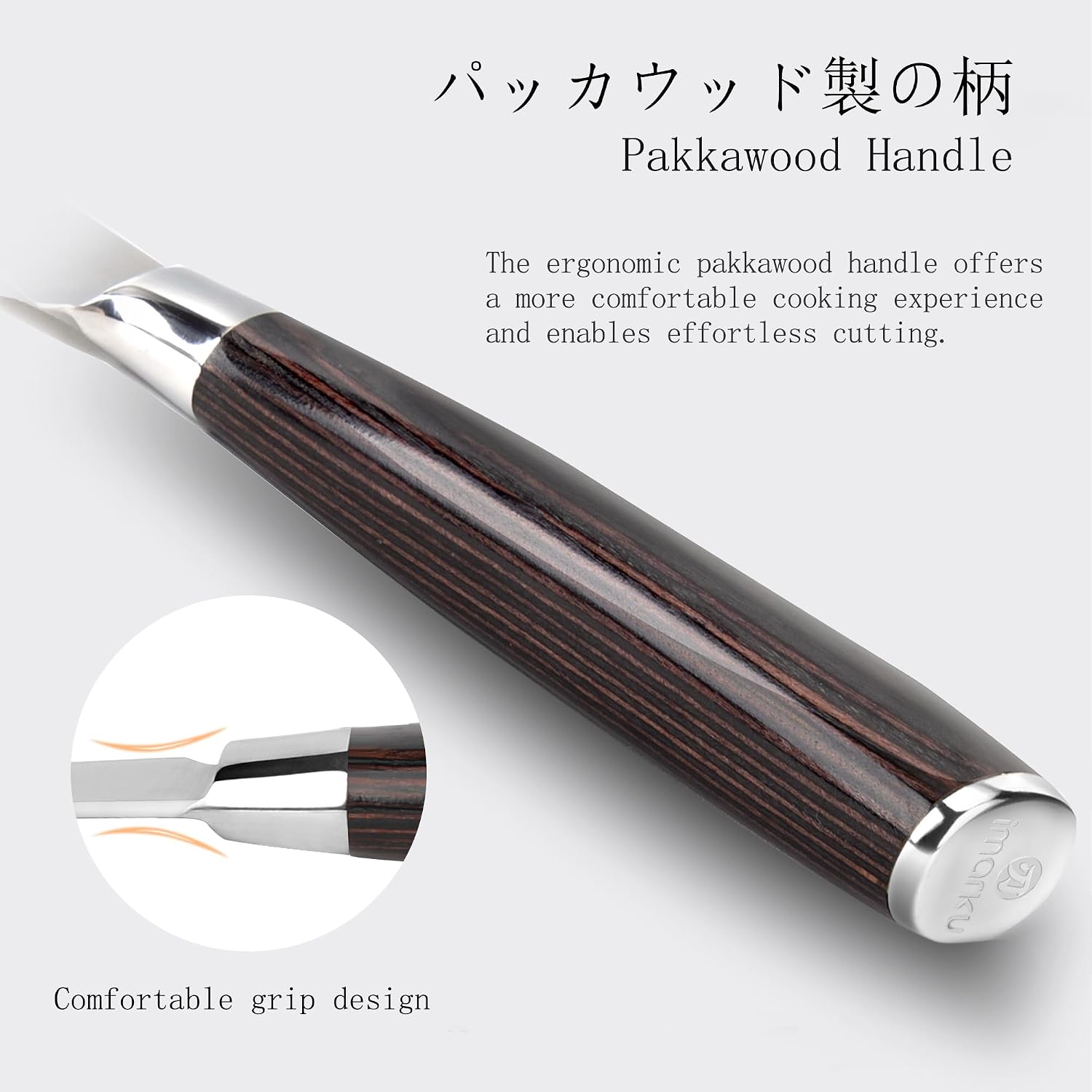 imarku 3 Pieces Knife set, Japanese HC Stainless Steel Kitchen Knife Set, Professional Chef Knife Set With Ergonomic Pakkawood Handle, Ultra Sharp Knives Set for Kitchen & Home Cooking, Gifts Box