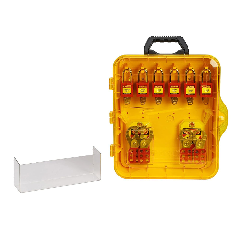 BRADY Lockout Tagout Station with Loto Devices. Lock Out Tag Out Kit Board Includes 12 Keyed Alike Safety Lock Set, 4 Hasps for Padlocks. 20 Do Not Operate Tags for Lockout Safety Supply - 153684