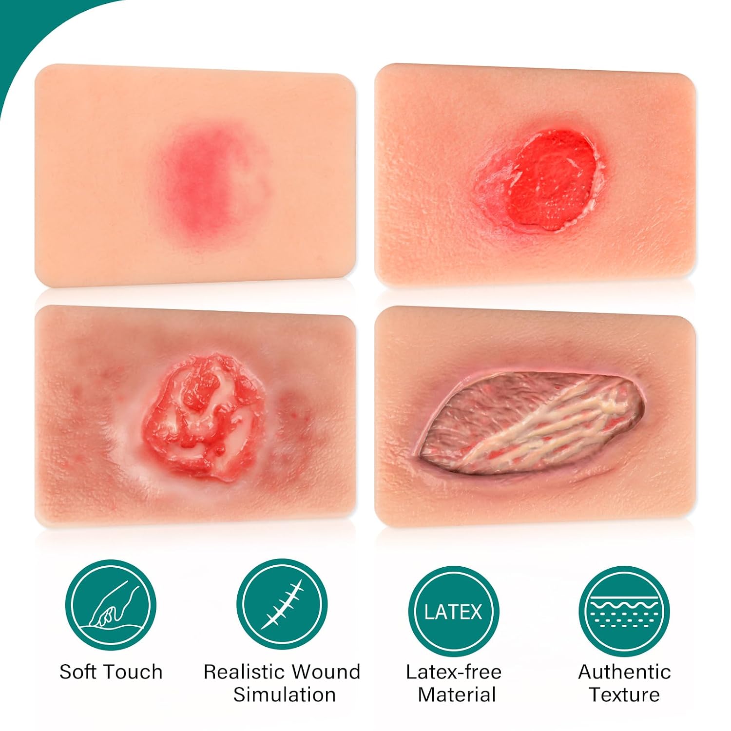 Pressure Ulcer Wound Models Pocket Size for Nursing Training, Pressure Wound Packing Trainer for Medical Education, Bedsore Wound Care Demonstrations Tool