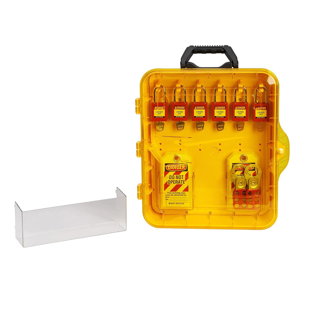 Brady Lockout Tagout Station with Loto Devices. Lock Out Tag Out Kit Board Includes 6 Keyed Alike Safety Lock Set, 2 Hasps for Padlocks. 10 Do Not Operate Tags for Lockout Safety Supply - 153682