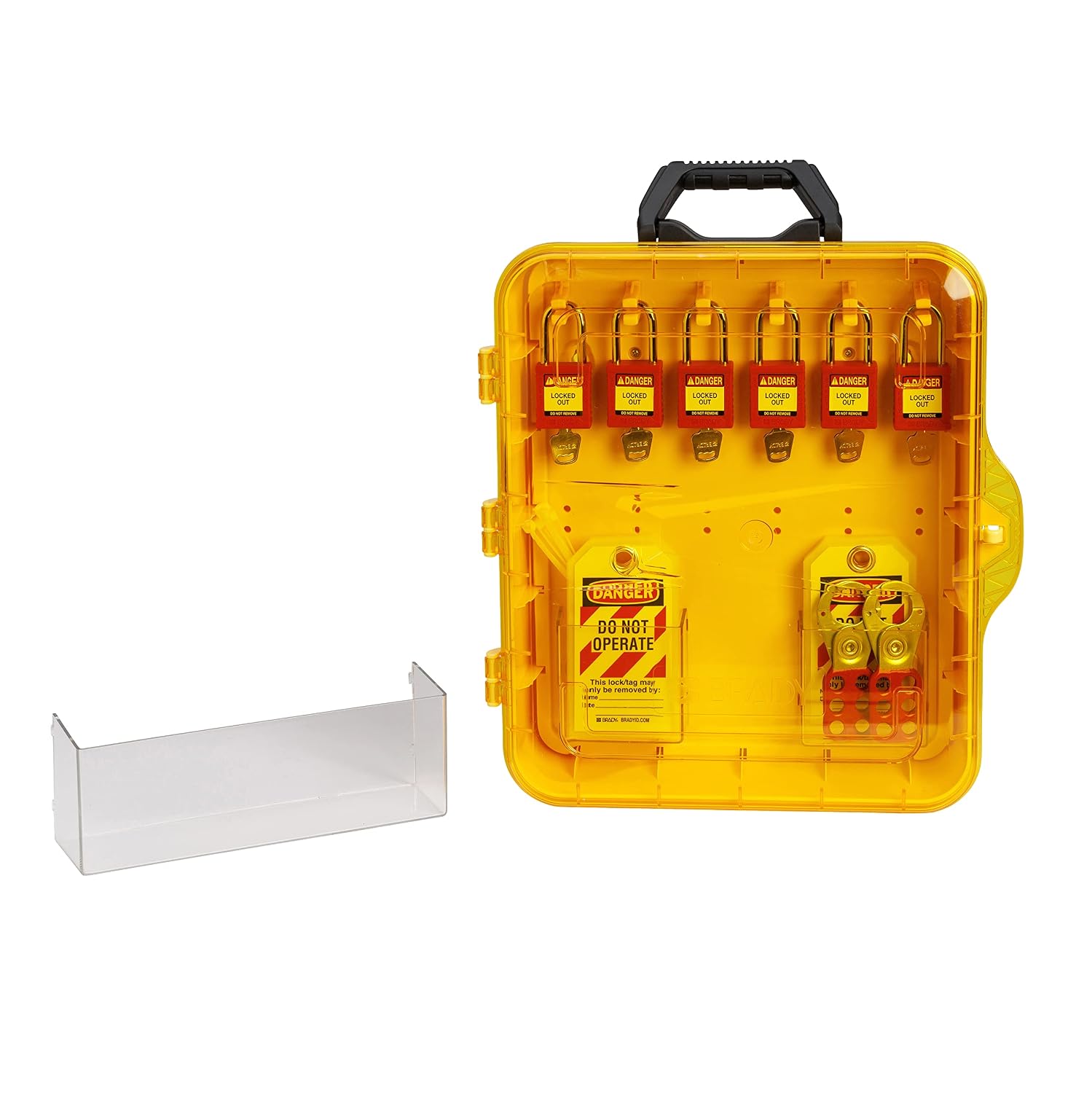Brady Lockout Tagout Station with Loto Devices. Lock Out Tag Out Kit Board Includes 6 Keyed Alike Safety Lock Set, 2 Hasps for Padlocks. 10 Do Not Operate Tags for Lockout Safety Supply - 153682