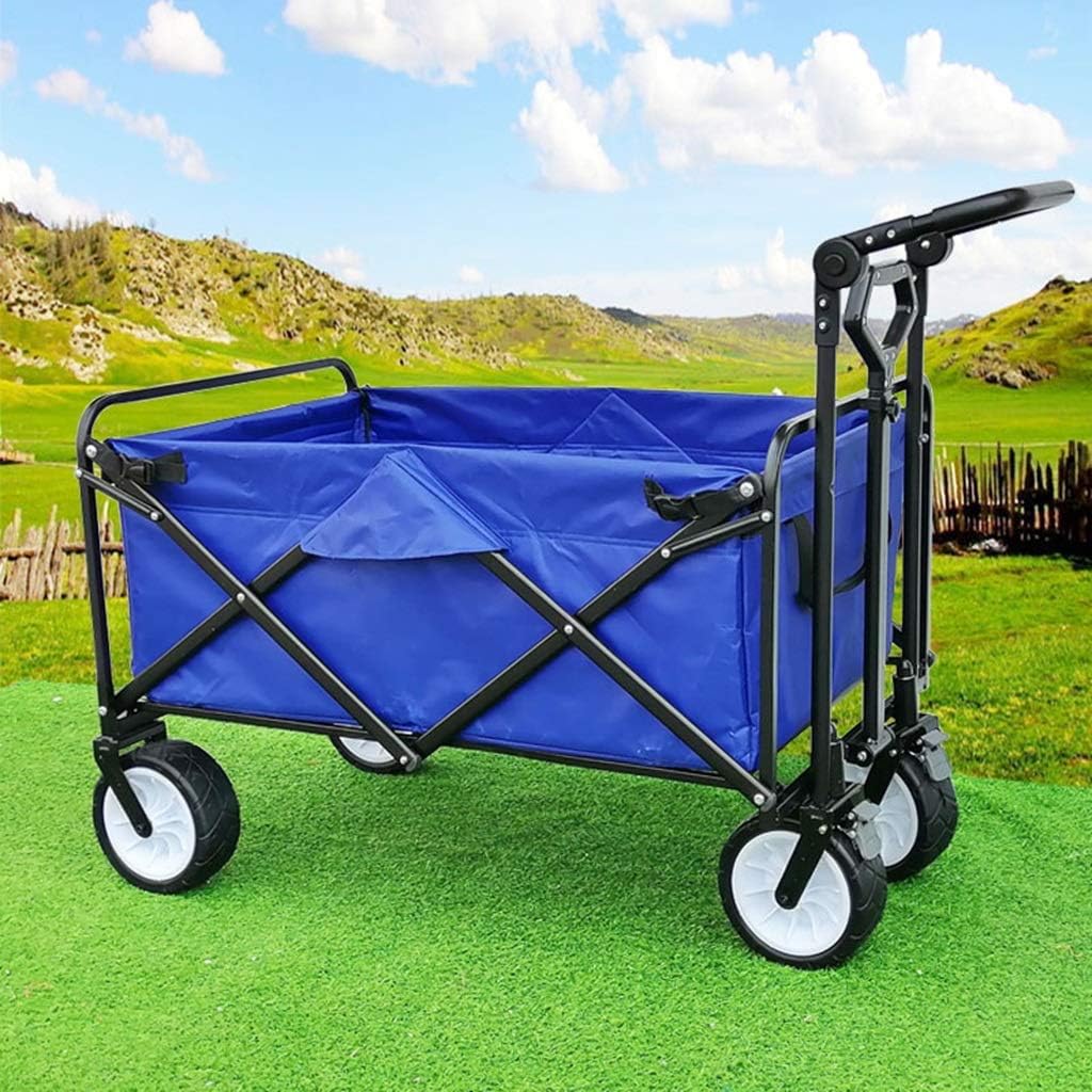 Folding Cart Wagon,Outdoor Fishing Car,Portable Camping Wagon,Garden Trolley,Shopping Handcart Buggy,Suitable for Outdoor Sports Events,Load 80KG