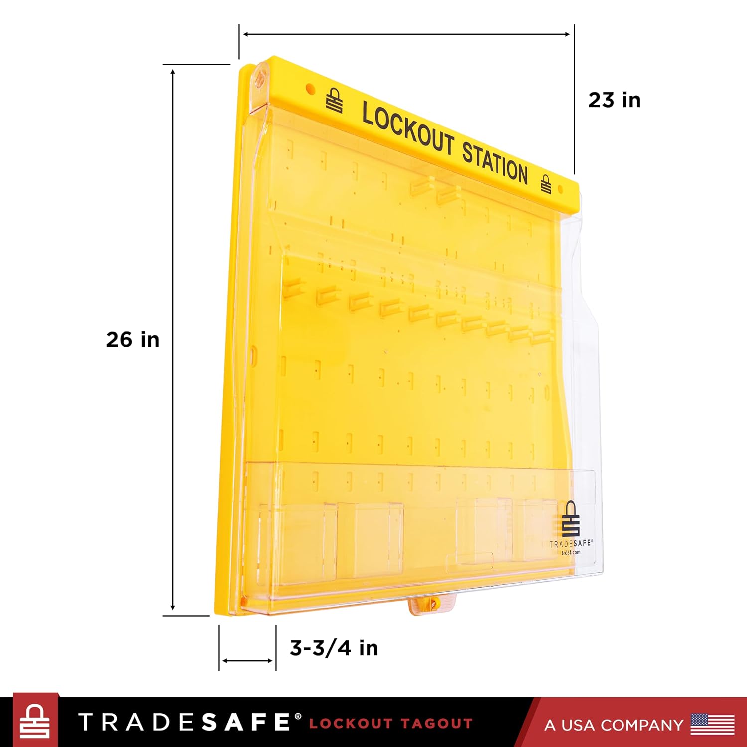 TRADESAFE Lockout Tagout Station, Unfilled Loto Station - No Lock Out Tag Out Devices Included, Wall Mount Loto Kit Board, Lockout Station with Lockable Cover