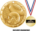 Crown Awards Football Medal, 2' Shiny Gold Football Medals for Kids with Free Custom Engraving