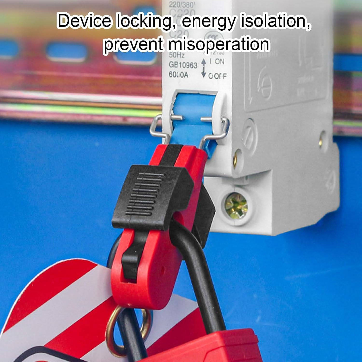 Luocute Lockout Tagout Loto Kit, Complete Safety Group Lock Out Hasps, Tag Out Clamp On Circuit Breaker Lockout, with Circuit Breaker Lock Group Safety Kit for Industrial Mechanical