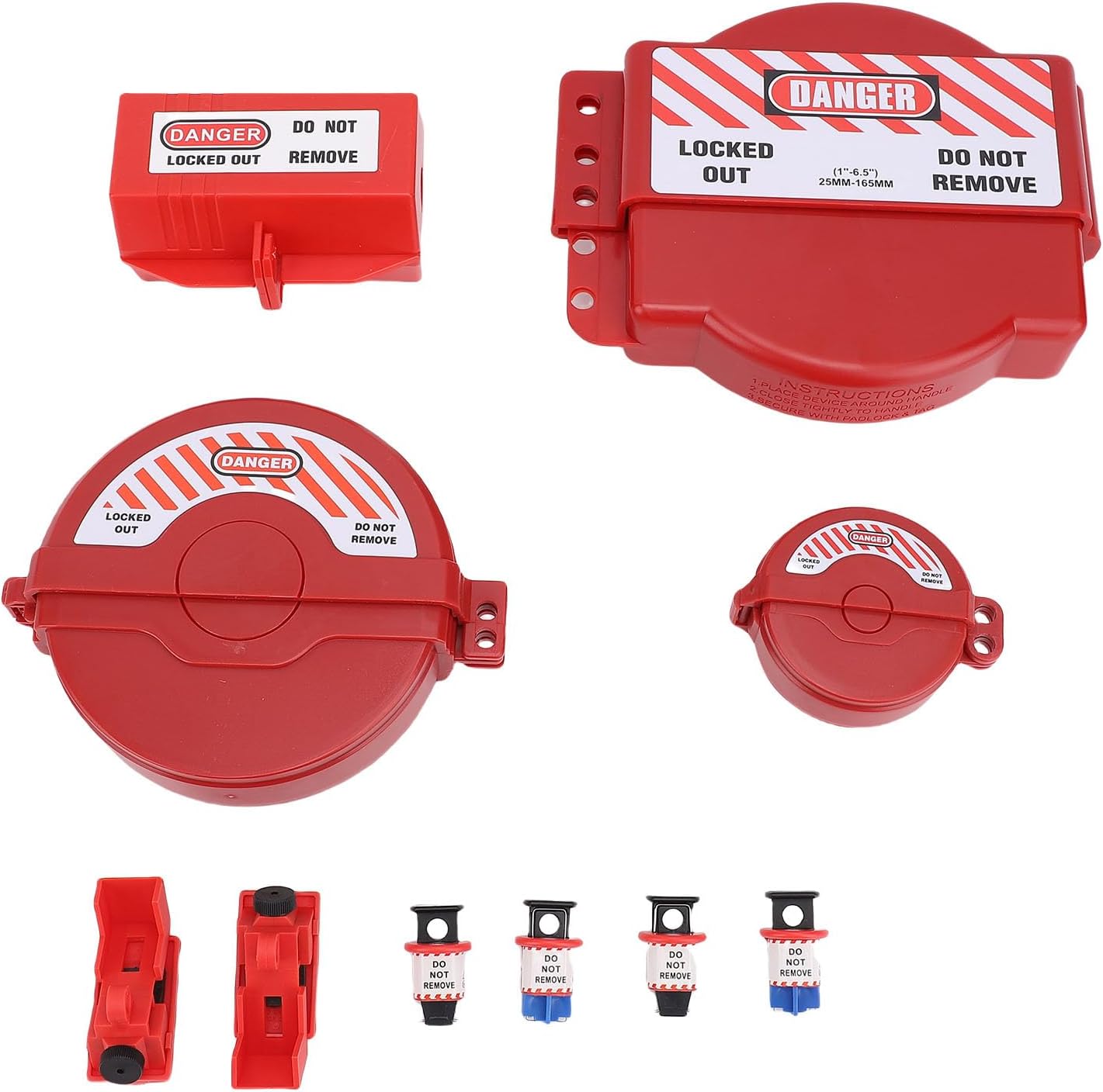 Yinhing Lockout Tagout Kit Electrical Loto, Clamp On Circuit Breaker Lockout Group Hasps Safety Padlocks Set with Tool Box for Industry