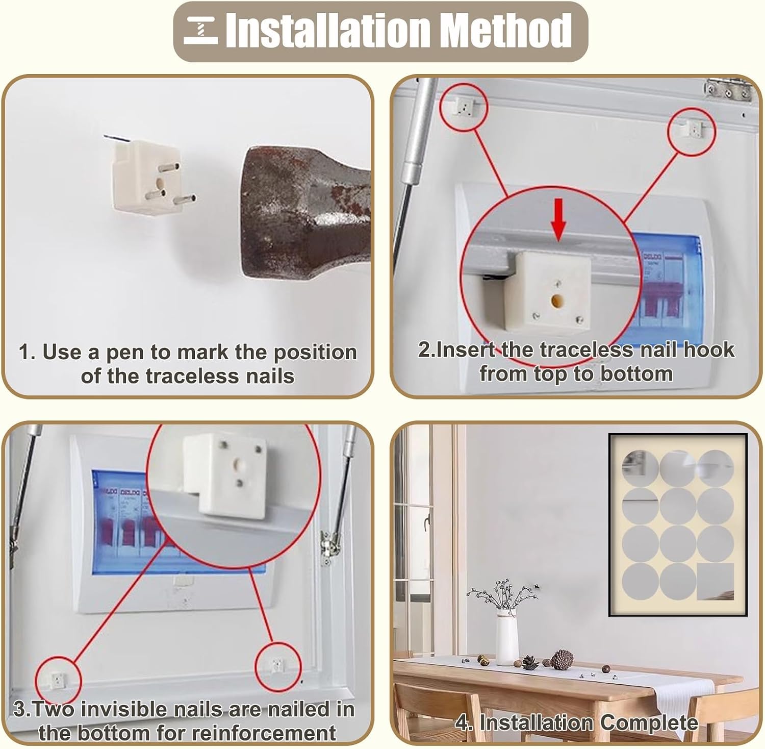Mirror Electrical Panel Cover, Circuit Breaker Panel for Hide Junction Box/Fuse Plate, Decorative Painting Electric Meter Box for Home/Living Room(Black,32x20cm(12 5/8x7 7/8in))