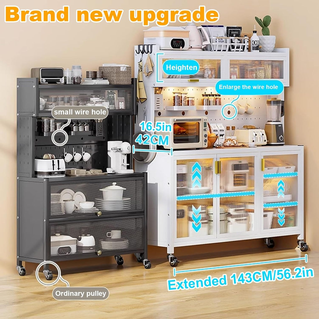 Standing Baker's Racks for Kitchens with Storage, Storage Cabinet, Microwave Kitchen Cabinets with Storage and Flip Dual Door, Storage Organizer for Kitchen Hutch, Home (Size : 103cm/41in)