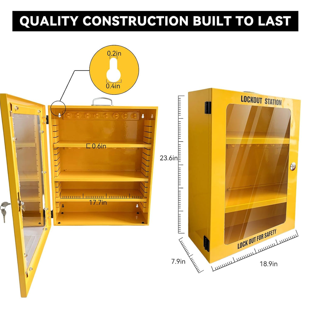 Lockout Tagout Station, Lock Out Tag Out Station Unfilled, Wall Mount Transparent visualisation Loto Kit Board