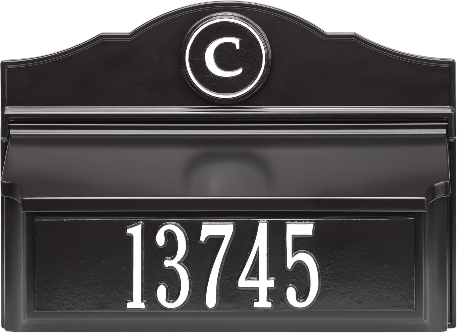 Whitehall Colonial Mailbox with House Numbers, with Personalized Address Plaque and Monogram, Wall Mount Mailbox for Outside