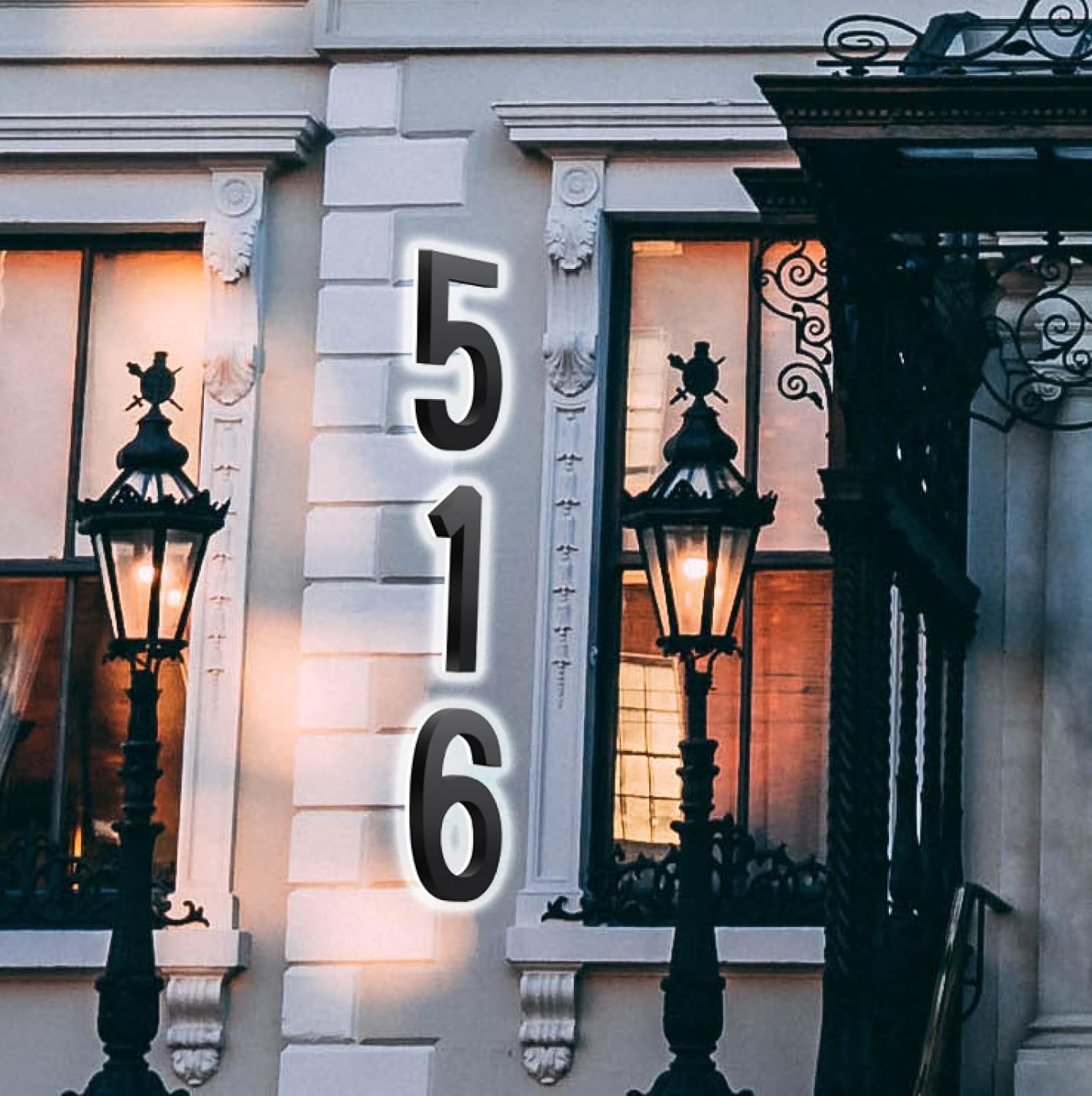 Backlit LED House Number Plaques With Light, 18 Inch Garden Numbers Lighted Address Sign Plate LED Illuminated Address Number Plaques For Outdoor,Z