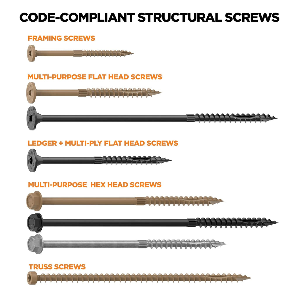 CAMO 1/4' Multi-Purpose Flat Head Structural Screw - 4' x 1/4' - 250 ct