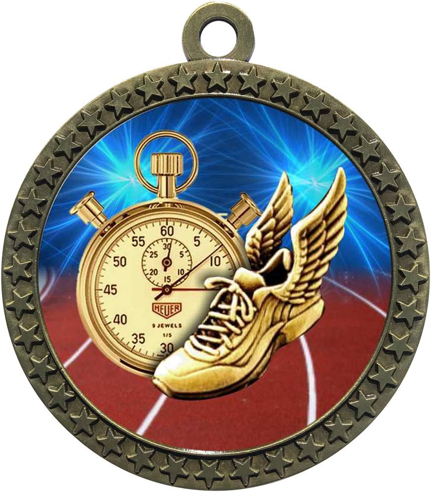 Express Medals 1 to 50 Packs Track Gold Medal Trophy Award with Neck Ribbon D212-D35