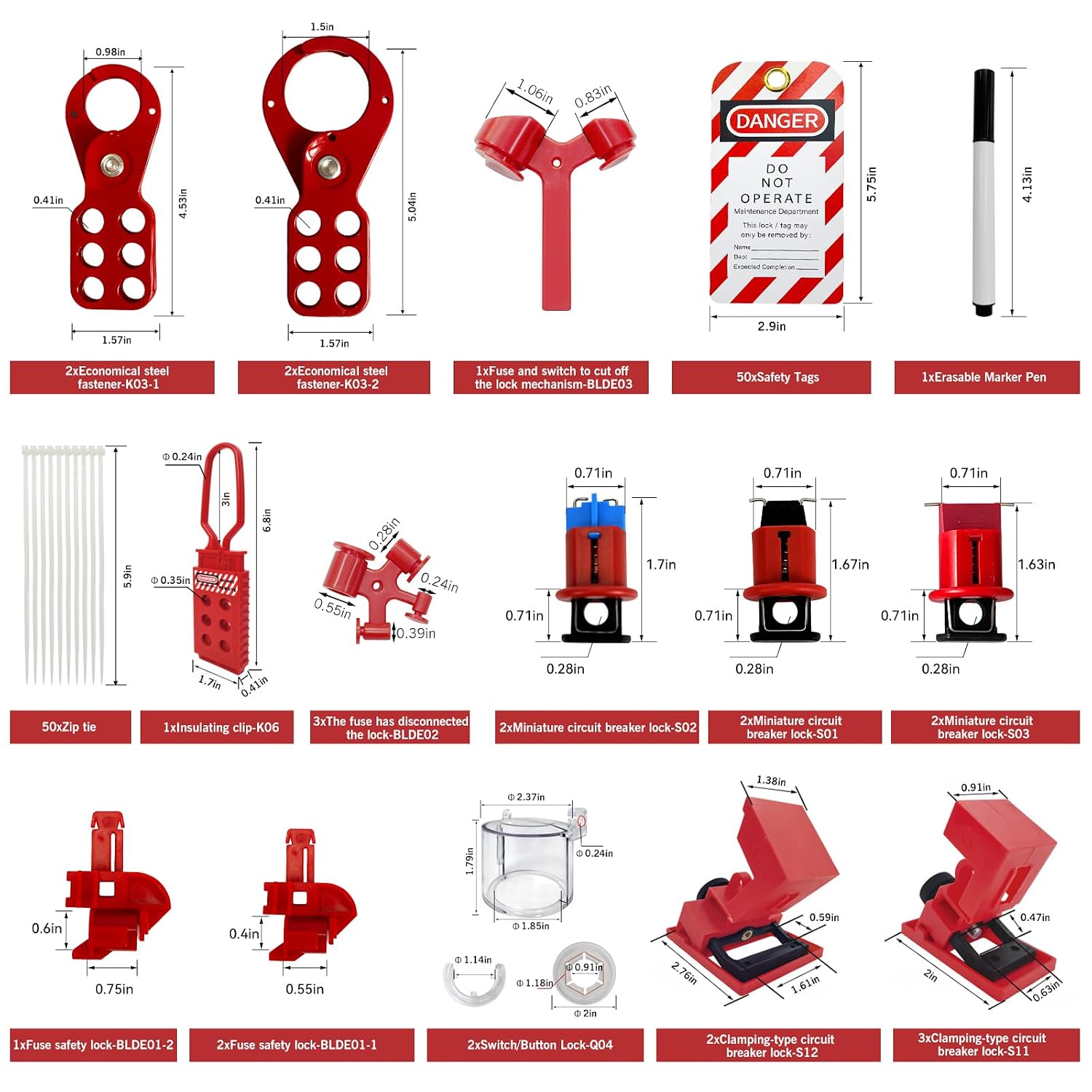 Lockout Tagout Station Kit 148pcs,Lock Out Tag Out Loto Hasps,Tags,Circuit Breaker Lockout,Ball Valve Lockout,Electrical Plug Lockout,Steel Cable Lockout for Loto Station Lock Out Tag Out Kit