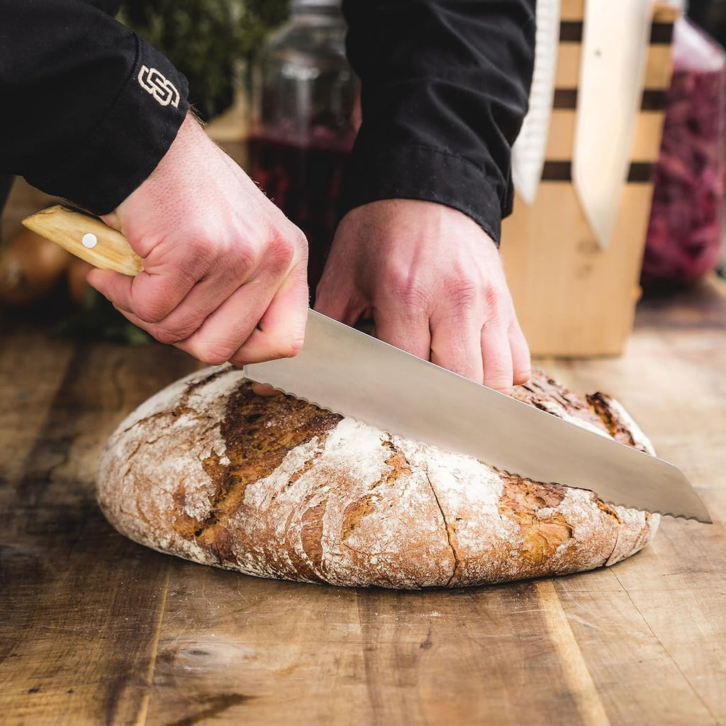 F. DICK – VIVUM Bread Knife – Serrated Knife with 10.2' blade & 58 HRC - Ideal for Bread, fruits & vegetables - Stainless steel - Ultra sharp - Birchwood handle – Made in Germany
