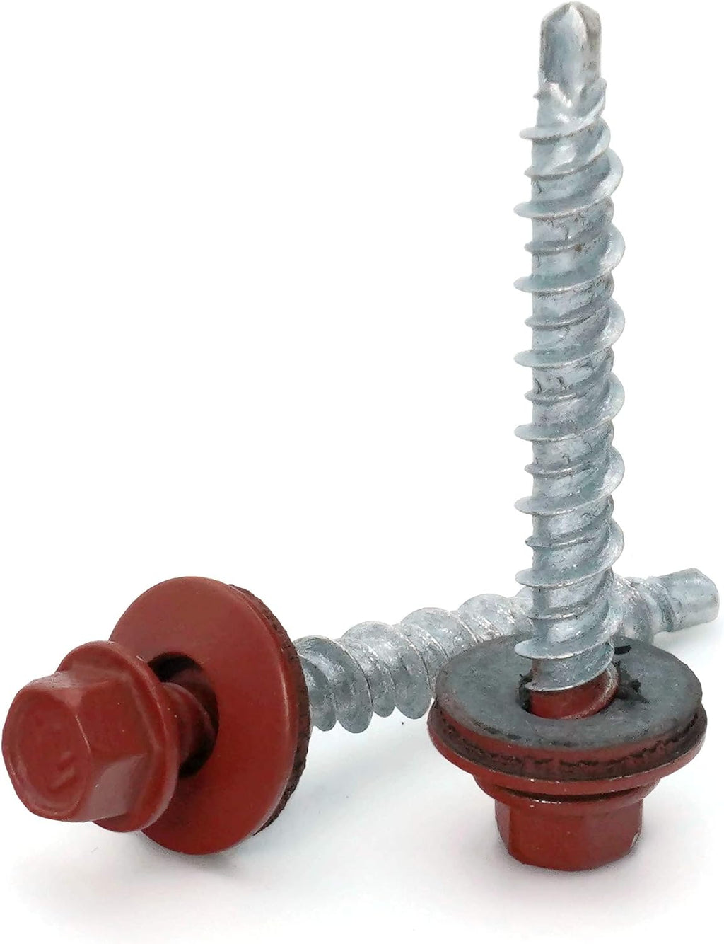 Hex Washer Head Mechanical Galvanized Mini Driller Roofing Screws Red Finish - #10 x 2-1/2' Qty 1000