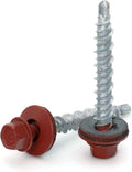 Hex Washer Head Mechanical Galvanized Mini Driller Roofing Screws Red Finish - #10 x 2-1/2' Qty 1000