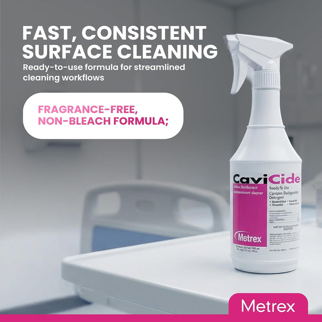 Metrex CaviCide Germicidal Surface Disinfectant Spray – EPA-Registered Quaternary Ammonium Cleaner – Kills Flu Virus, Bacteria & Fungi – Hospital-Grade for Medical & Dental – 24 fl oz, 12-Pack (Case)