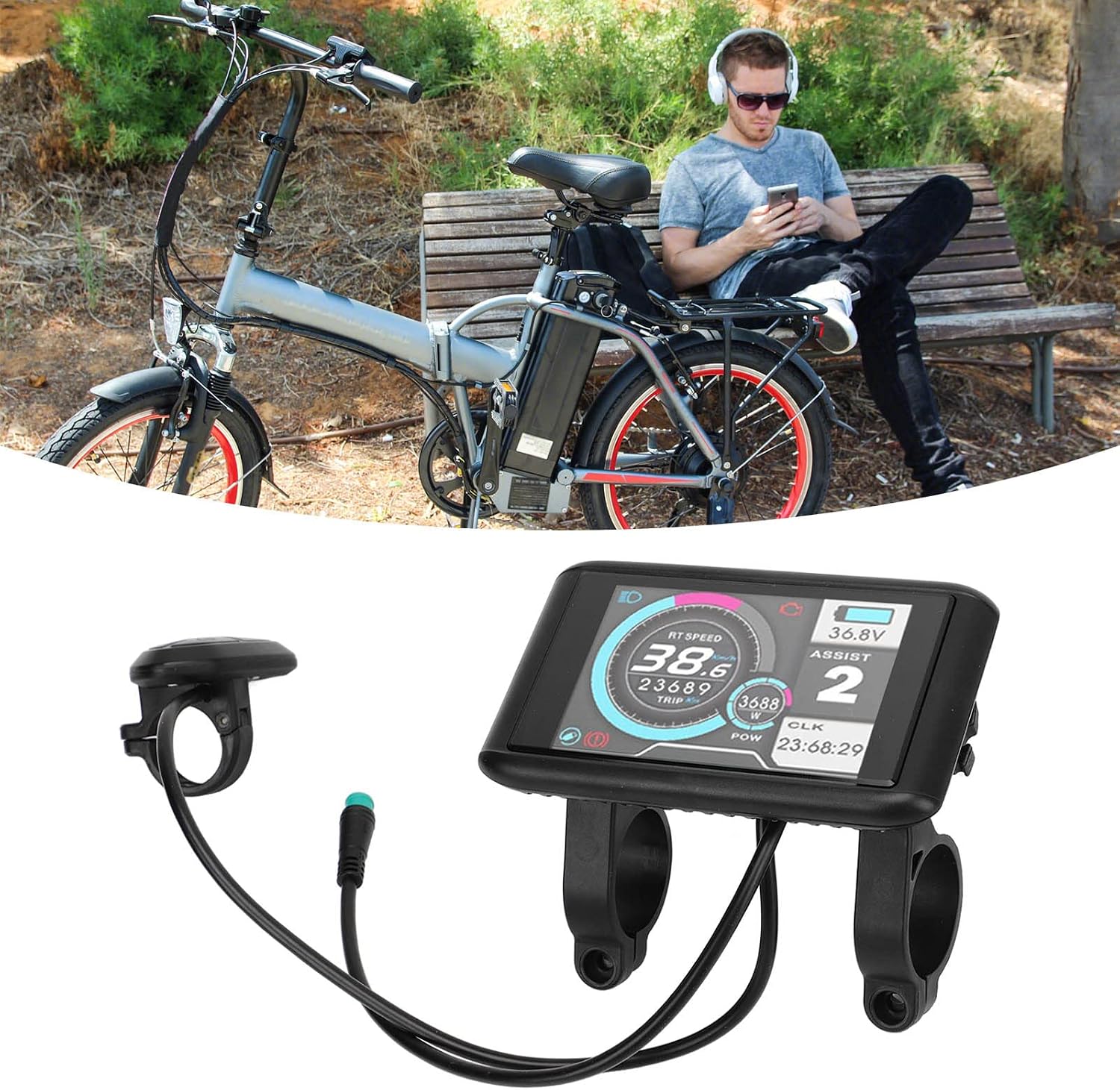 Electric Panel, UKC1 Color Display LCD Display for Electric Scooter with Connector Electric Accessories