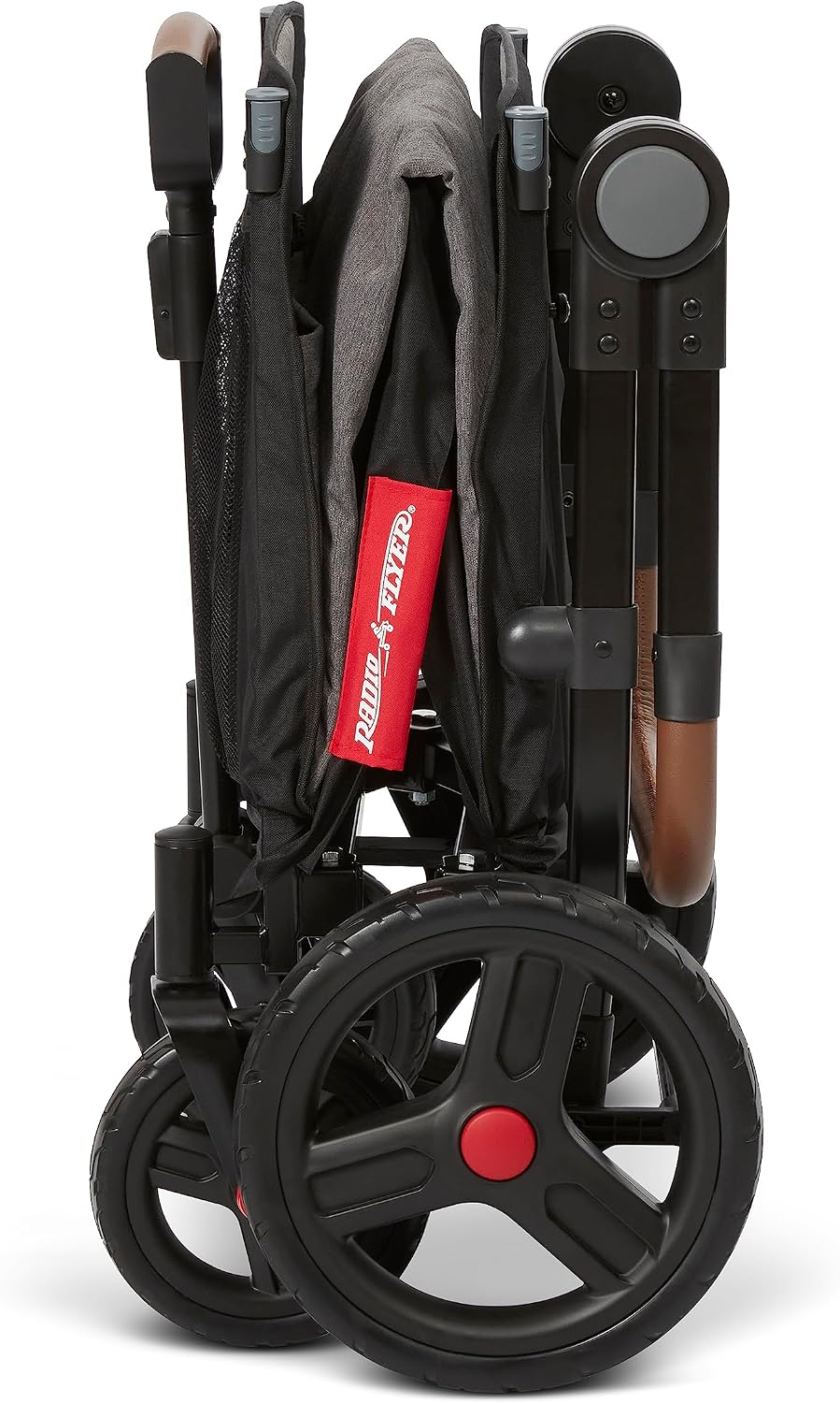 Radio Flyer Atlas Stroll 'N Wagon, Atlas Gray, for Ages 1+, 3-in-1 Push or Pull Versatility, One-Hand Fold, UV Canopy, 5-Point Harnesses, Storage Capabilities, Rubber Wheels, Stroller Wagon for Kids