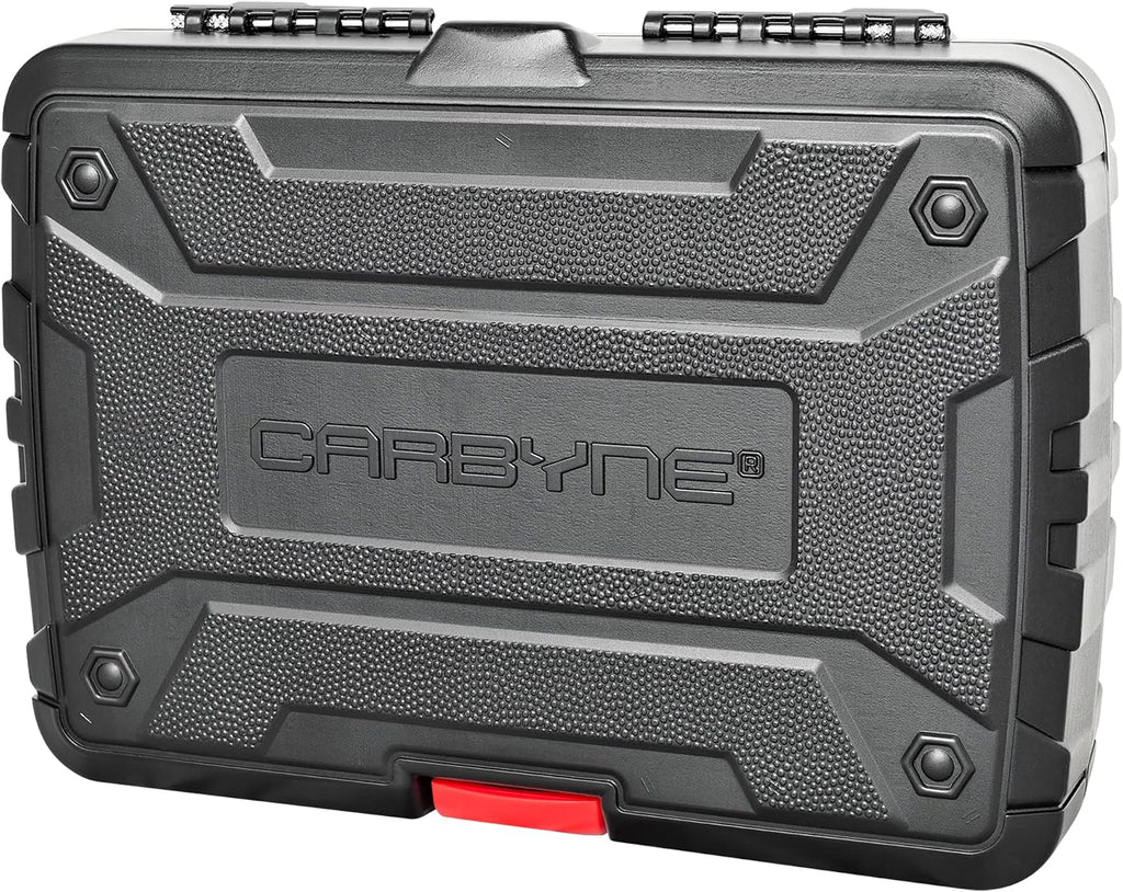 CARBYNE 18-Piece Extra Long Ball End Hex (Allen) Bit Socket Set, Metric and SAE, S2 Steel Bits, 3/8 in. Drive, 6.1 in. Overall Length, Zinc Phosphate Finish, Durable Storage Case