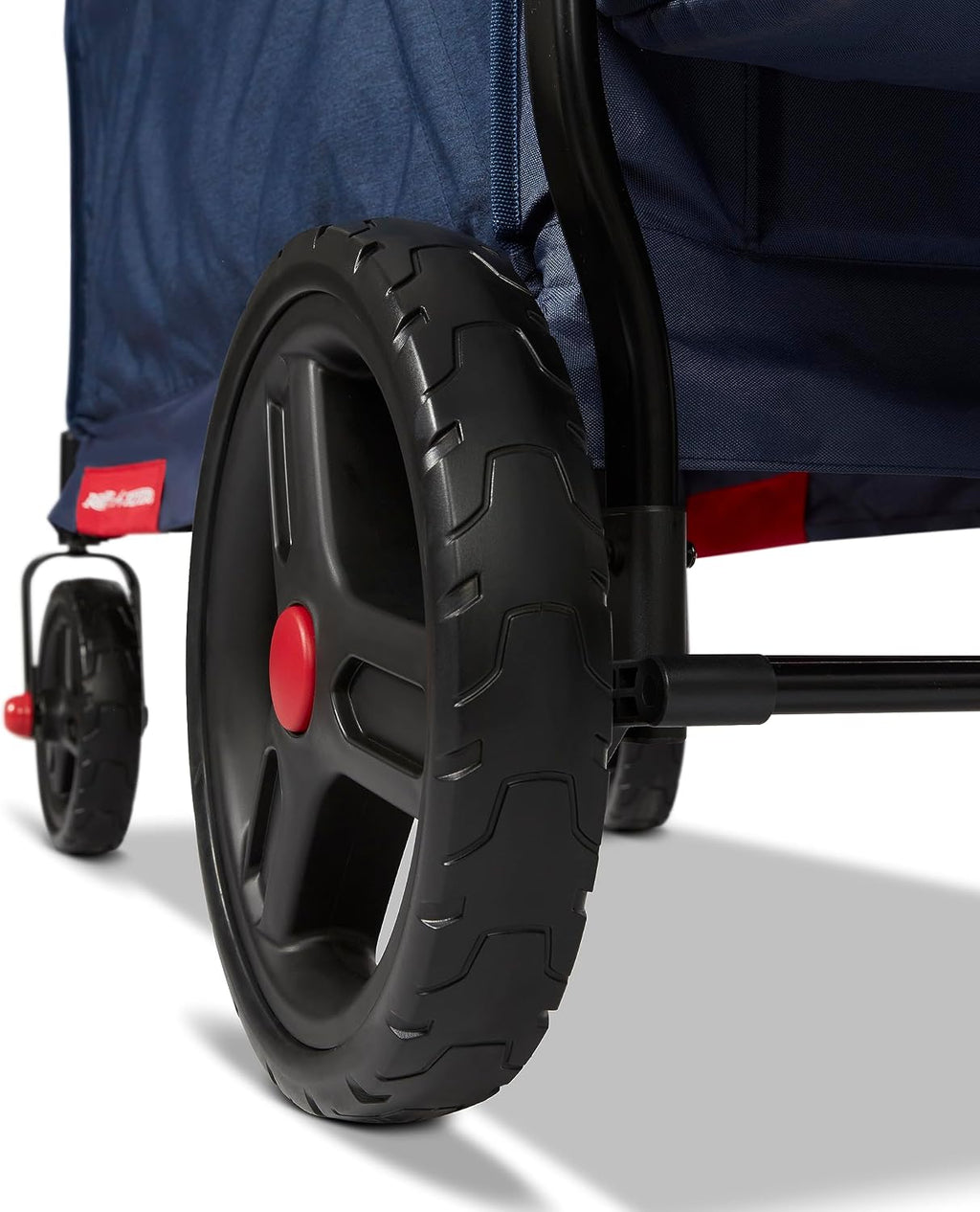 Radio Flyer Atlas Stroll 'N Wagon, Navy Blue, For Ages 1+, 3-in-1 Push or Pull Versatility, One-Hand Fold, UV Canopy, 5-Point Harnesses, Storage Capabilities, Rubber Wheels, Stroller Wagon for Kids