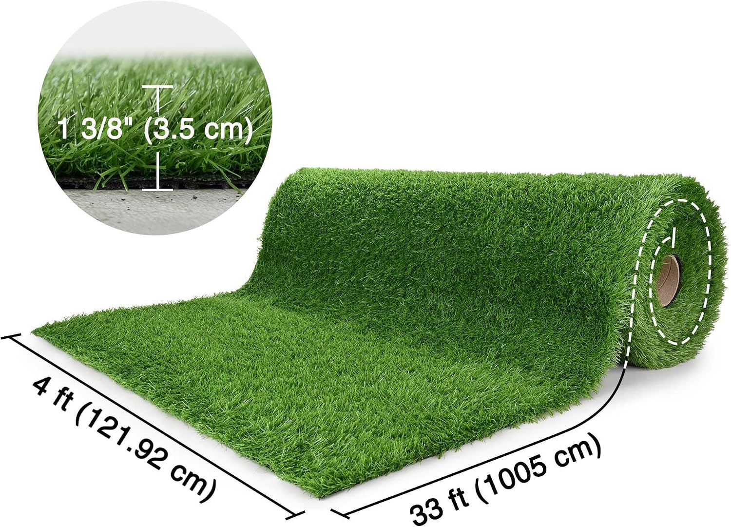Yescom 4x33' Sled Turf Strips for Gym Artificial Grass Garage Home Exercise-1.38'H