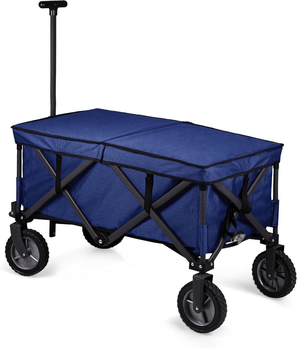 PICNIC TIME Brand Adventure Wagon Elite Folding Wagon With Table Top Lid & Soft Cooler Liner