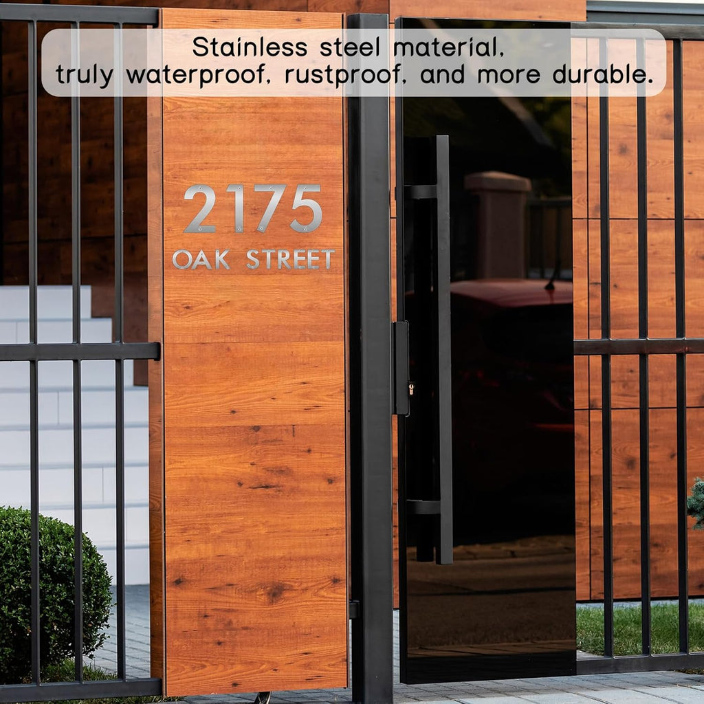 24 Inch Floating House Numbers and Metal Letters for Outdoor Signs, Modern 304 Stainless Steel Silver Address Numbers for Home, Apartment, and Garden Decor (Number 7)
