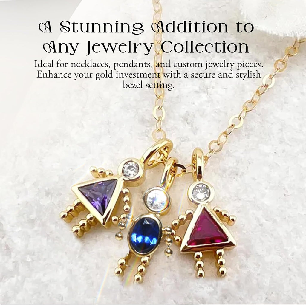 Roy Rose Jewelry 10K or 14K Yellow Gold Birthstone Kids Boy Girl Charm Pendant for Necklace - All Months