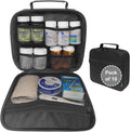 Pack of 10 - Medium Travel Pill Bottle Organizer, Medicine Bag, Carrier for Medications and Medical Supplies - Black (Without Lock)