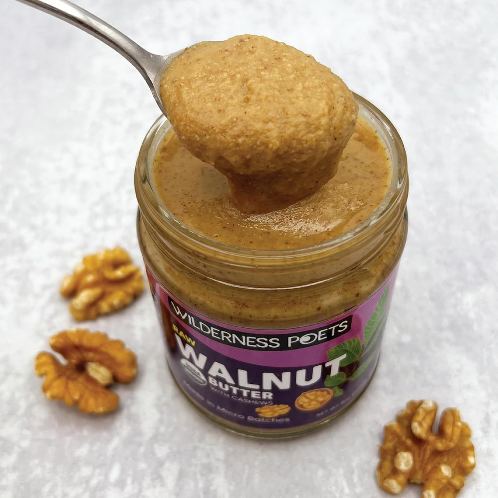 Wilderness Poets, Walnut Butter with Cashews - Organic, Raw, Bulk Size (7 Pound - 1 Gallon)