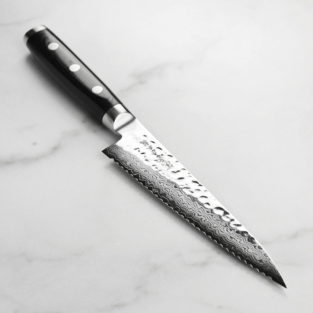 Enso HD Hammered Damascus 6-inch Serrated Utility Knife