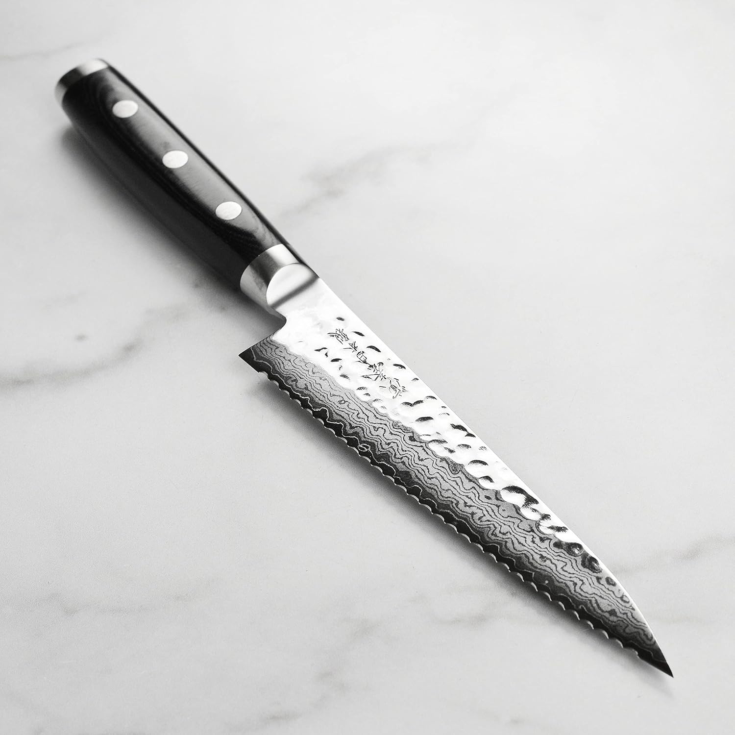 Enso HD Hammered Damascus 6-inch Serrated Utility Knife