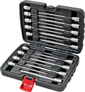 CARBYNE 18-Piece Extra Long Ball End Hex (Allen) Bit Socket Set, Metric and SAE, S2 Steel Bits, 3/8 in. Drive, 6.1 in. Overall Length, Zinc Phosphate Finish, Durable Storage Case