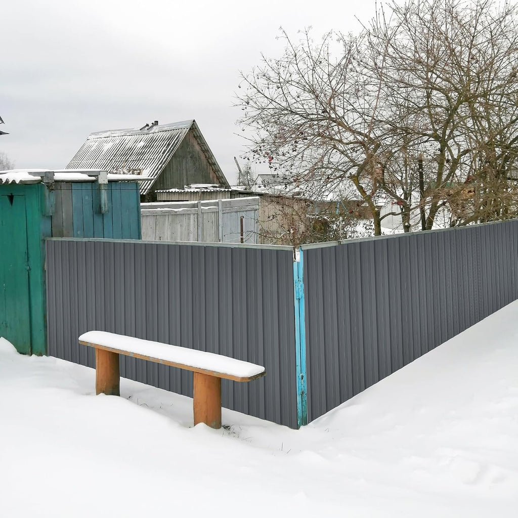 Metal Roof Panels 10 Pcs Galvanized Steel Roofing Panels with Screw Resistant,Versatile and Durable Suitable for Garages,Sheds, Stables and Mobile Homes Gray 70 sq.ft