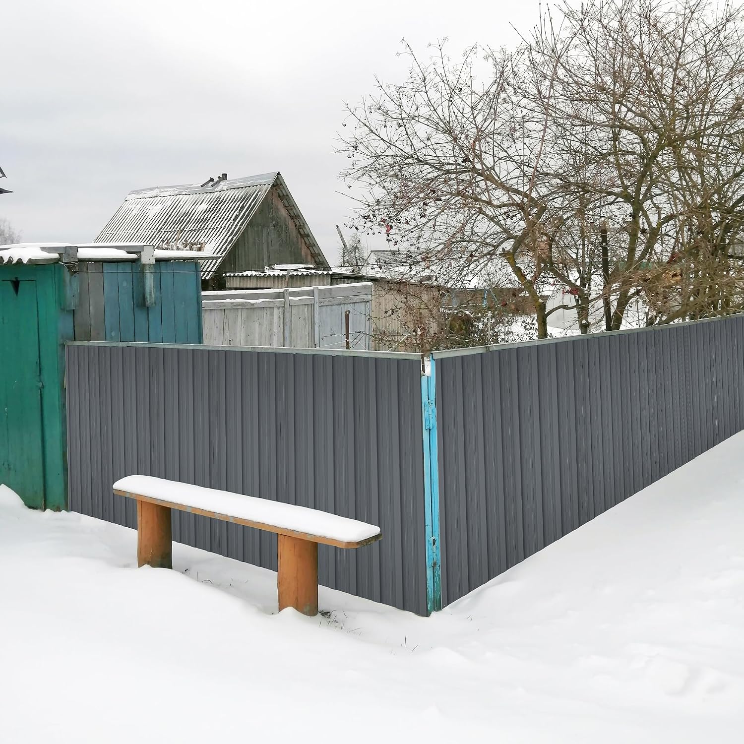 Metal Roof Panels 10 Pcs Galvanized Steel Roofing Panels with Screw Resistant,Versatile and Durable Suitable for Garages,Sheds, Stables and Mobile Homes Gray 70 sq.ft