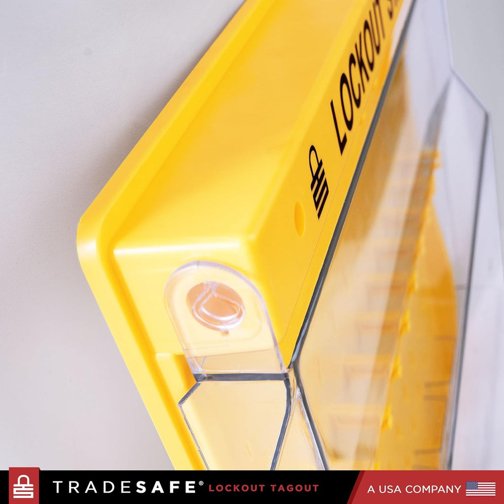 TRADESAFE Lockout Tagout Station, Unfilled Loto Station - No Lock Out Tag Out Devices Included, Wall Mount Loto Kit Board, Lockout Station with Lockable Cover