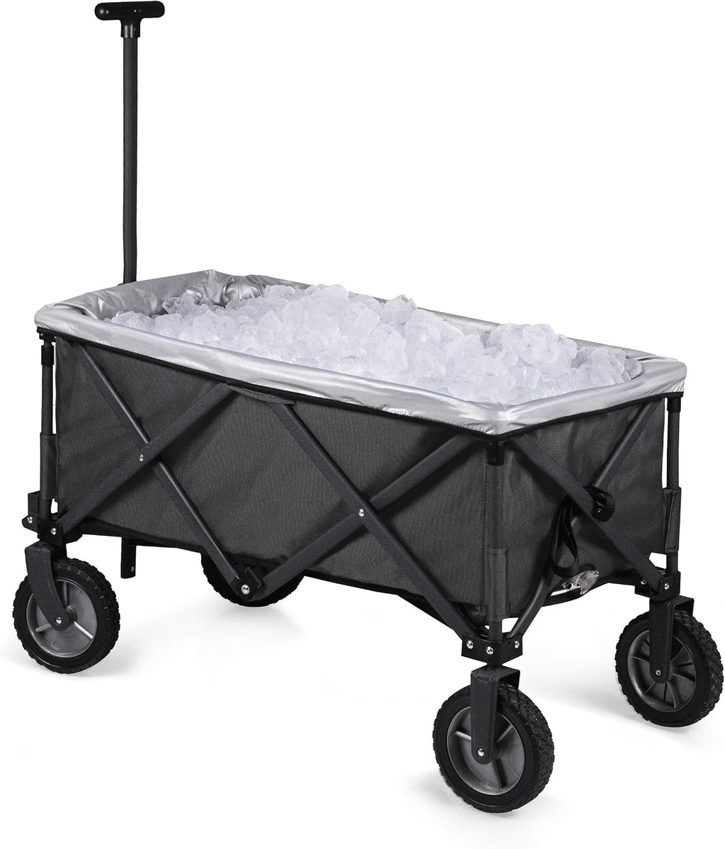 PICNIC TIME Brand Adventure Wagon Elite Folding Wagon With Table Top Lid & Soft Cooler Liner