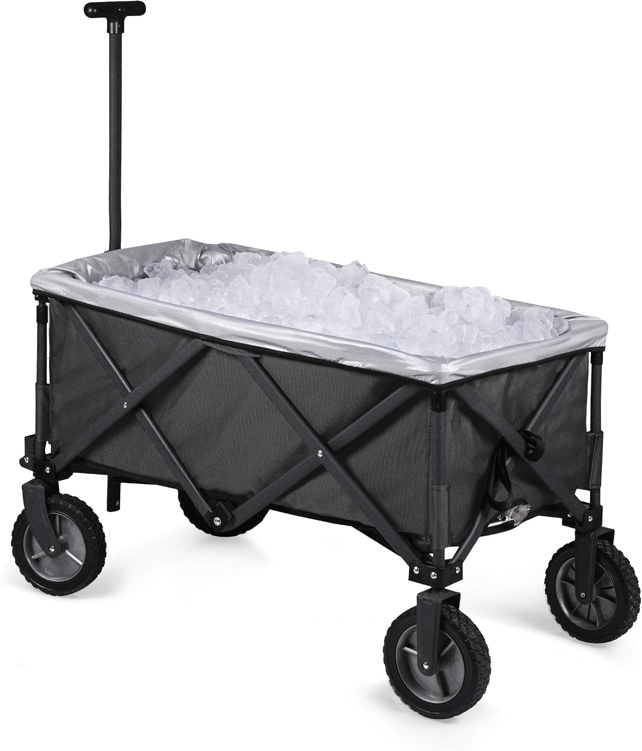 PICNIC TIME Brand Adventure Wagon Elite Folding Wagon With Table Top Lid & Soft Cooler Liner