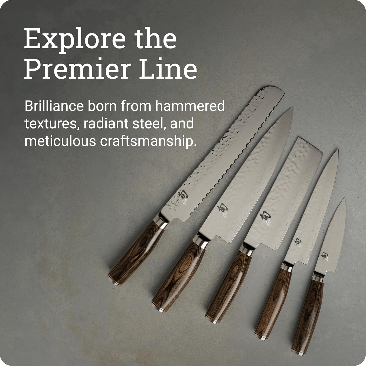Shun Premier 7' Master Serrated Utility Knife, Handcrafted Japanese All Purpose Kitchen Knife, VG-MAX Core with Damascus Stainless Steel Cladding, Pakkawood Handle, for Professional and Home Chefs