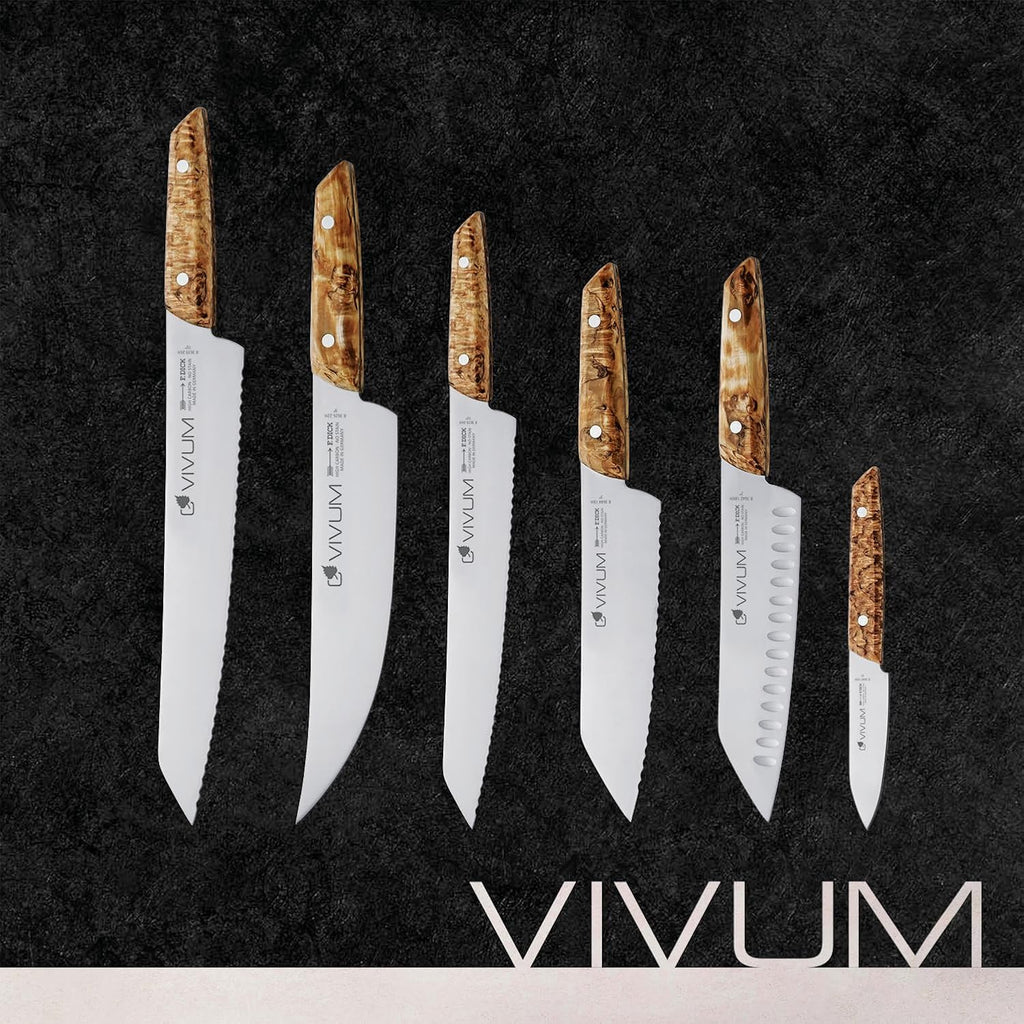 F. DICK – VIVUM Bread Knife – Serrated Knife with 10.2' blade & 58 HRC - Ideal for Bread, fruits & vegetables - Stainless steel - Ultra sharp - Birchwood handle – Made in Germany