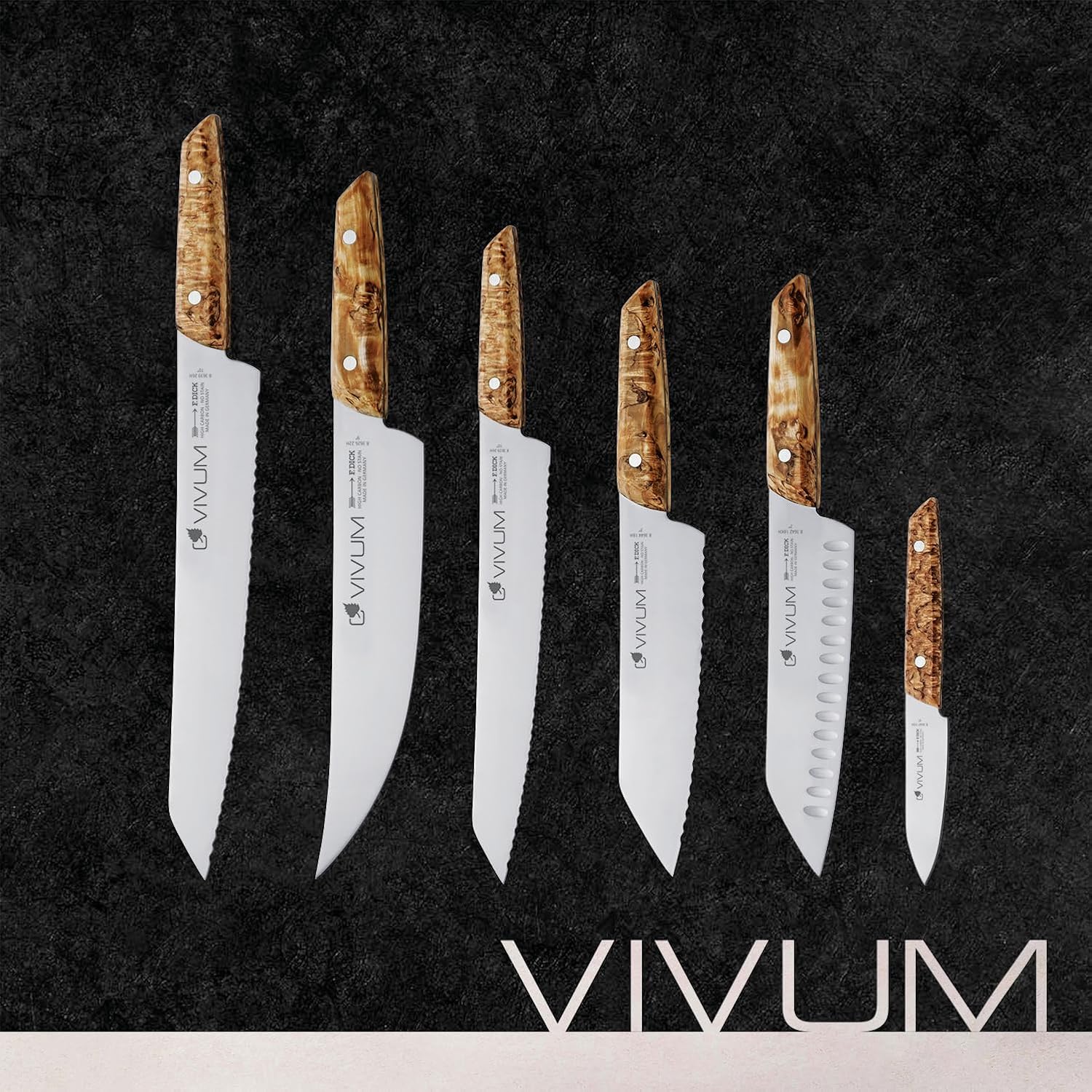 F. DICK – VIVUM BBQ Knife ASADOR – Paring Knife for Barbecue with 8.6' blade & 58 HRC - Ideal for cutting large meat & fish pieces - Stainless steel - Ultra sharp - Birchwood handle – Made in Germany