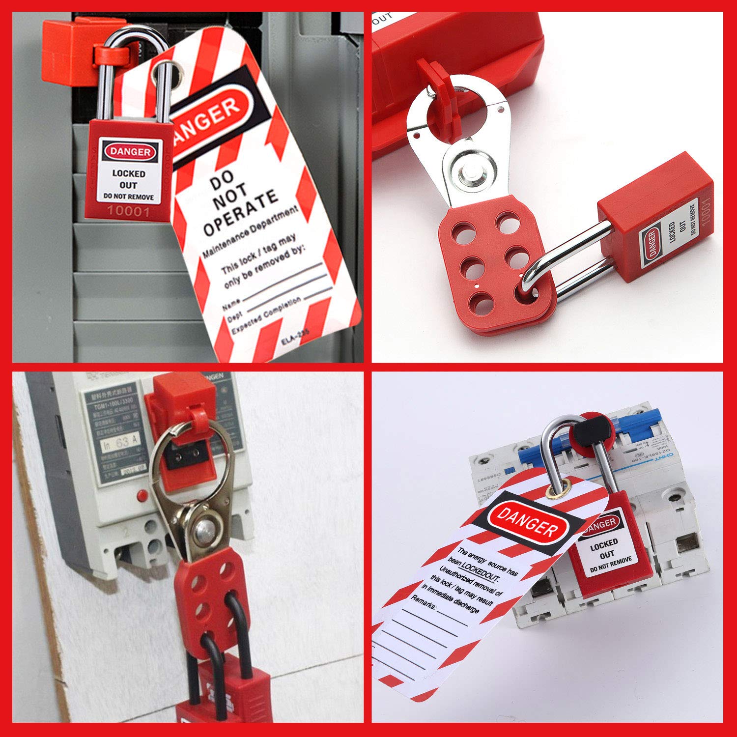 Lockout Tagout Station Breaker Loto Kit Loto Hasps,Loto Tags,Circuit Breaker Lockout,Ball Valve Lockout,Electrical Plug Lockout,Steel Cable Lockout for Loto Station Lock Out Tag Out Kit