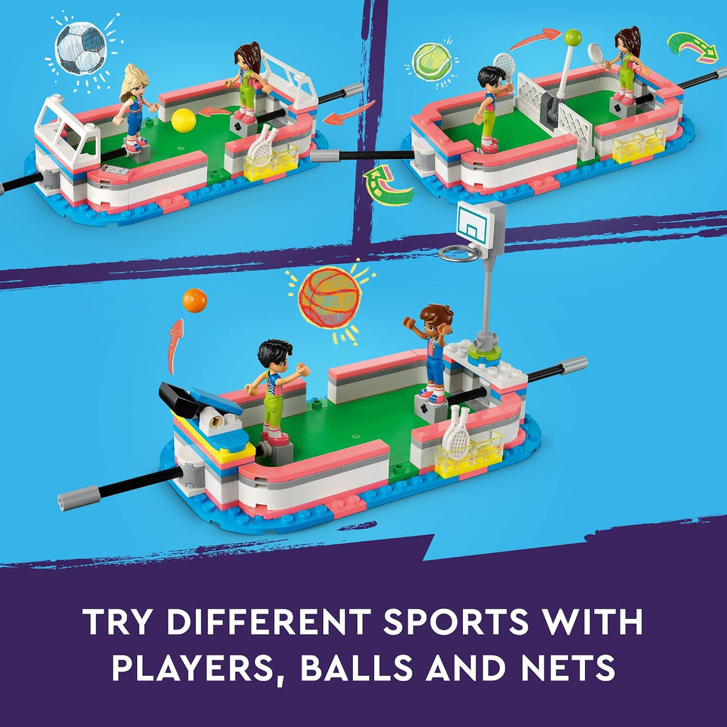 LEGO Friends Sports Center 41744 Building Toy Set, Fun for Boys and Girls Ages 8 and up, Includes Football, Basketball and Tennis Games, A Fun Gift for Kids Who Love Sports and Pretend Play