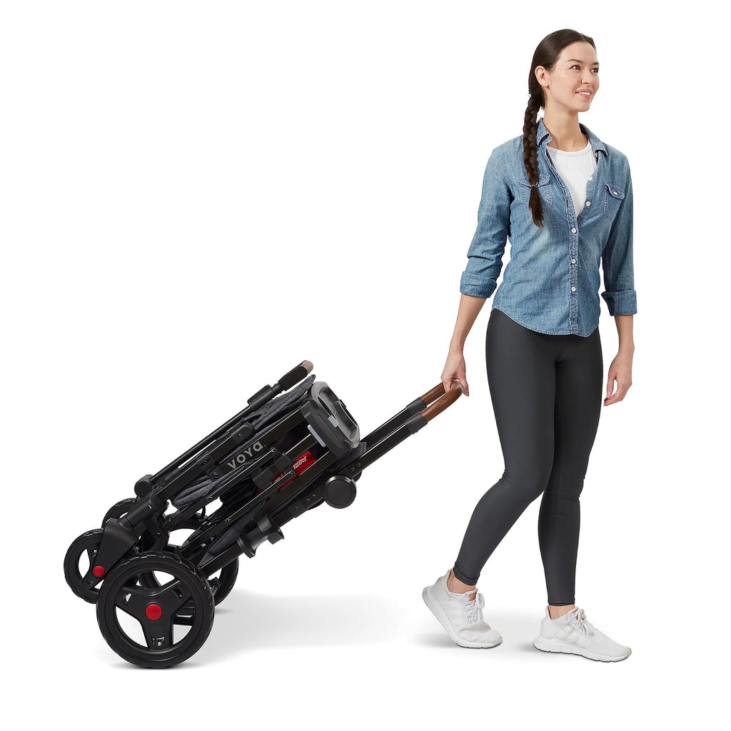 Radio Flyer Voya Stroller Wagon, for Toddlers and Kids 6+ Months, Push or Pull, 2 Seats, Dual Sun Canopies, Compact Fold, Lightweight, Storage Space, 5-Point Harnesses, Stroller Wagon for Kids