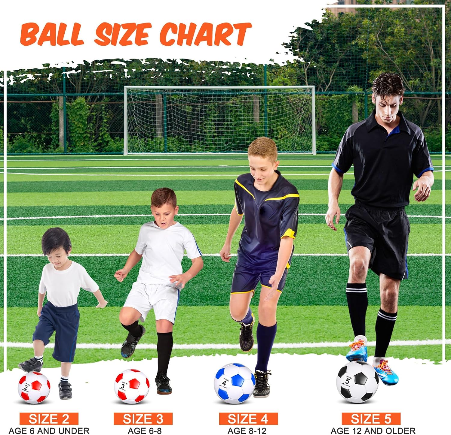 Jenaai 24 Pcs Deflated Soccer Balls with Pump Bulk Official Size Soccer Ball for Teen Adult Kid Indoor Outdoor Outside Sport Training Party Gift Christian Charity Donation Youth Gift