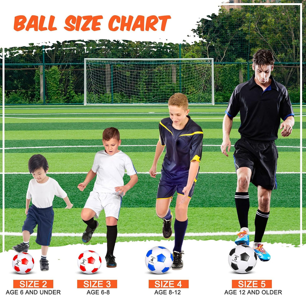 Jenaai 24 Pcs Deflated Soccer Balls with Pump Bulk Official Size Soccer Ball for Teen Adult Kid Indoor Outdoor Outside Sport Training Party Gift Christian Charity Donation Youth Gift