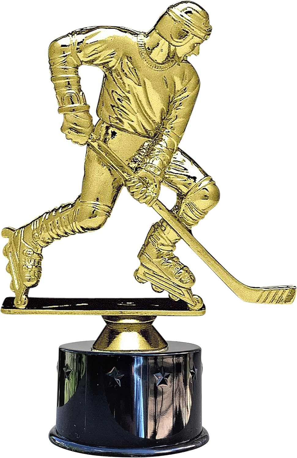 Express Medals Roller Blade Street Hockey Award Trophy Party Favor Gift Prize Including 4 Gold Color Decals to Custom Personalize The Black Round Base