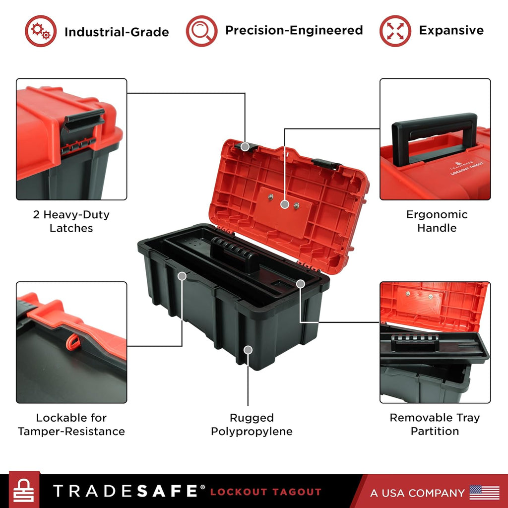 TRADESAFE Lockout Tagout Tool Kit - 85 Loto Devices, Loto Locks, Breaker Lockout Devices, Loto Tags, Inspection Tags, Cable Lock, Gate Valve Lockout, Plug Lock, Hasps